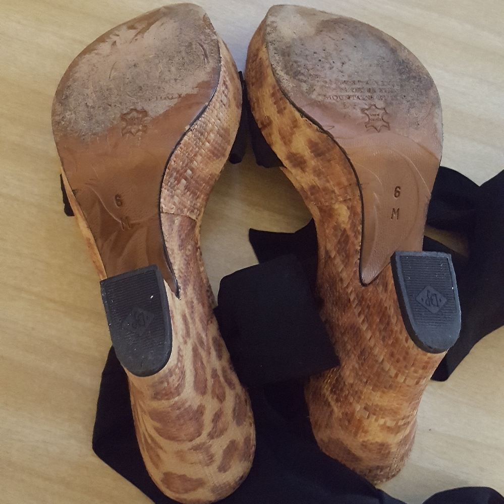 Vtg Donald J Pliner Couture Tie Up Wedge Heels - Picture 5 of 7